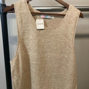 Free People Tan Knit Tank Top